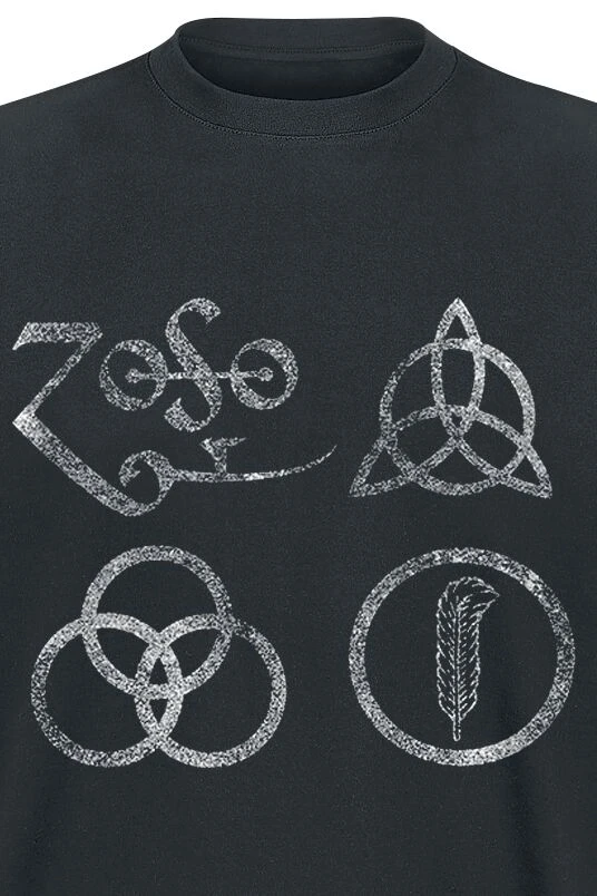 "IV Distressed Symbols" T-Shirt Black By Led Zeppelin 5 "IV Distressed Symbols" T-Shirt Black By Led Zeppelin - Image 3