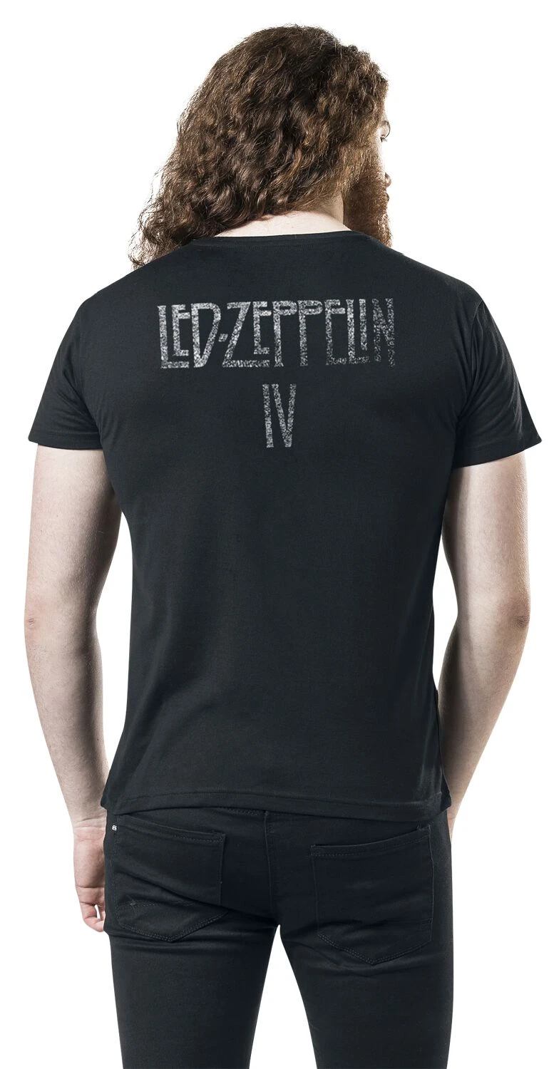 "IV Distressed Symbols" T-Shirt Black By Led Zeppelin 7 "IV Distressed Symbols" T-Shirt Black By Led Zeppelin - Image 5