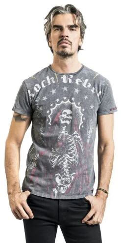 "T-shirt With Large Front Print" T-Shirt Black By Rock Rebel By EMP -Fashionable Men's Clothing Store 533923wa