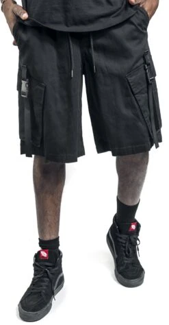 "Comfortable Fabric Trousers With Slit Pockets" Shorts Black By RED By EMP -Fashionable Men's Clothing Store 534028wa
