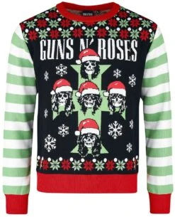 "Holiday Sweater 2022" Christmas Jumper Multicolour By Guns N' Roses