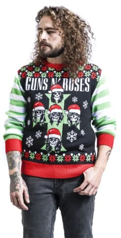 "Holiday Sweater 2022" Christmas Jumper Multicolour By Guns N' Roses 10 "Holiday Sweater 2022" Christmas Jumper Multicolour By Guns N' Roses -Fashionable Men's Clothing Store 534702wa