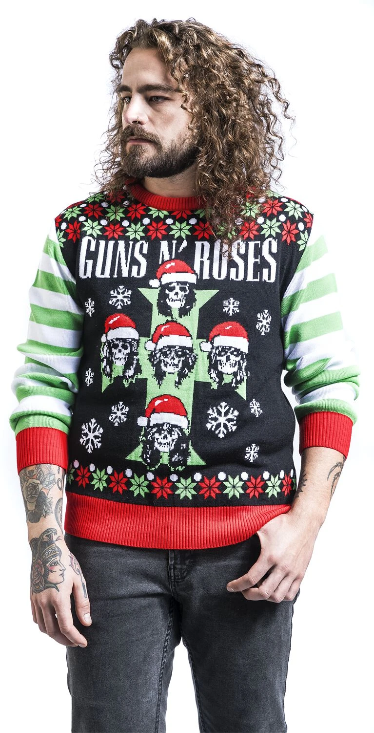 "Holiday Sweater 2022" Christmas Jumper Multicolour By Guns N' Roses 6 "Holiday Sweater 2022" Christmas Jumper Multicolour By Guns N' Roses - Image 4
