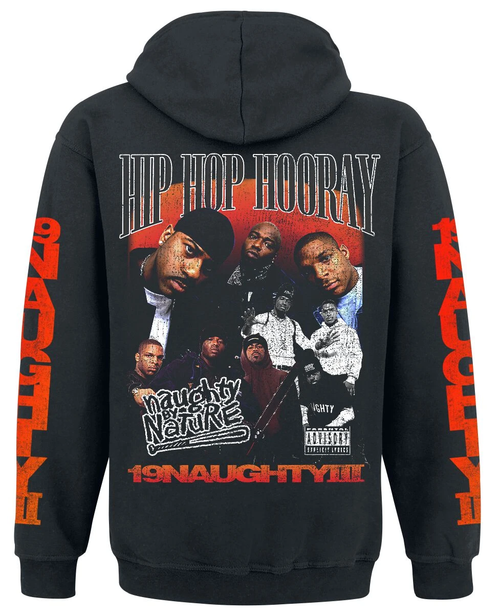 "Hip Hop Hooray" Hooded Sweater Black By Naughty By Nature 4 "Hip Hop Hooray" Hooded Sweater Black By Naughty By Nature - Image 2