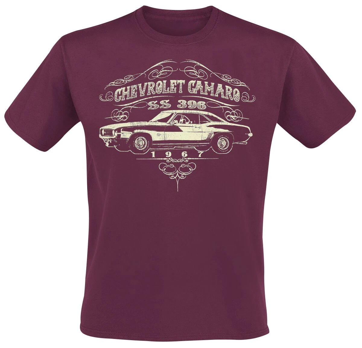 "1967 Chevrolet Camaro SS 396" T-Shirt Red By General Motors 3 "1967 Chevrolet Camaro SS 396" T-Shirt Red By General Motors