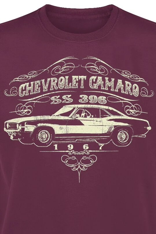 "1967 Chevrolet Camaro SS 396" T-Shirt Red By General Motors 4 "1967 Chevrolet Camaro SS 396" T-Shirt Red By General Motors - Image 2