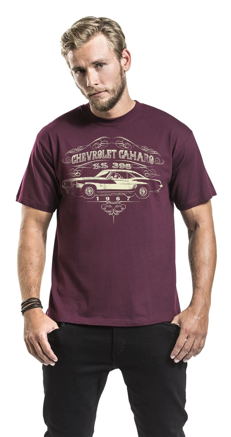 "1967 Chevrolet Camaro SS 396" T-Shirt Red By General Motors 5 "1967 Chevrolet Camaro SS 396" T-Shirt Red By General Motors - Image 3