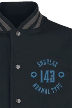 "Snorlax" Varsity Jacket Black/mottled Grey By Pokémon 9 "Snorlax" Varsity Jacket Black/mottled Grey By Pokémon -Fashionable Men's Clothing Store 536919d