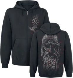 "Viking Blood Zip Hoodie" Hooded Zip Black By Alchemy England