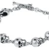 "Skulls" Bracelet Silver-coloured By Rock Rebel By EMP -Fashionable Men's Clothing Store 537389a