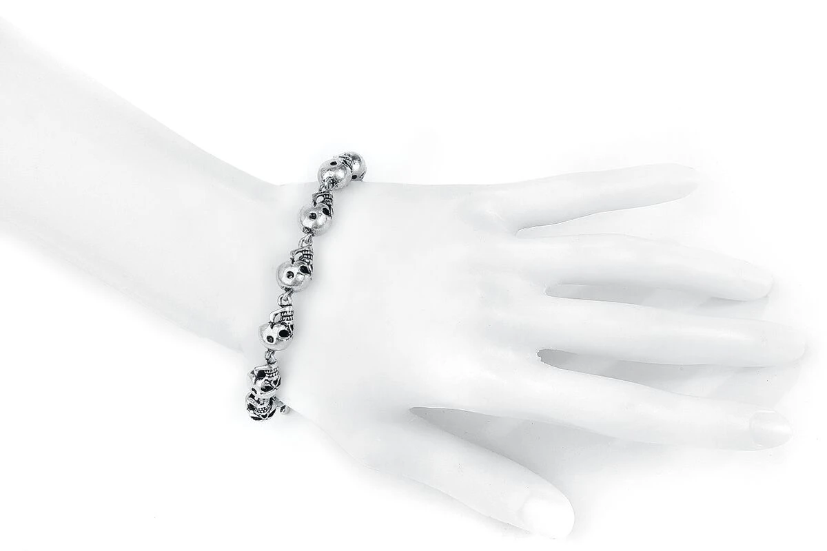 "Skulls" Bracelet Silver-coloured By Rock Rebel By EMP 5 "Skulls" Bracelet Silver-coloured By Rock Rebel By EMP - Image 3