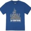 "Reflective Checkerboard Flame" T-Shirt Blue By Vans -Fashionable Men's Clothing Store 537808a