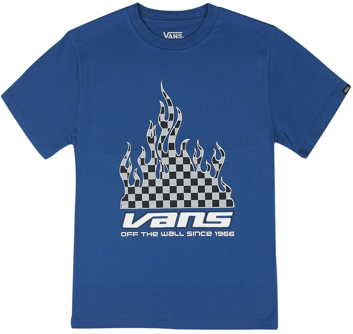 "Reflective Checkerboard Flame" T-Shirt Blue By Vans 3 "Reflective Checkerboard Flame" T-Shirt Blue By Vans