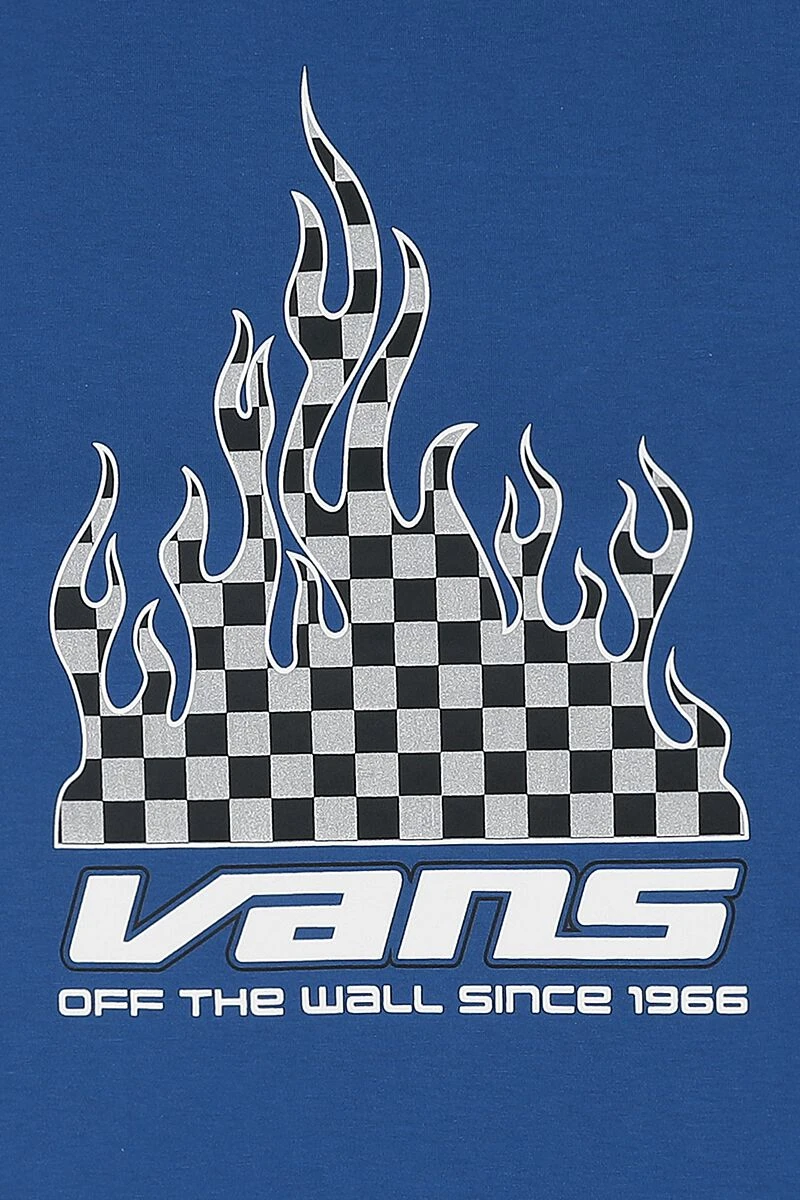"Reflective Checkerboard Flame" T-Shirt Blue By Vans 4 "Reflective Checkerboard Flame" T-Shirt Blue By Vans - Image 2