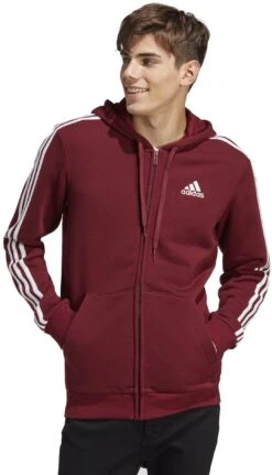 "M 3S FL FZ HD" Hooded Zip Burgundy By Adidas -Fashionable Men's Clothing Store 538561wa