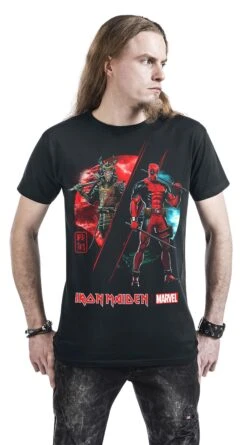 "Iron Maiden X Marvel Collection - Samurai Comp" T-Shirt Black By Iron Maiden -Fashionable Men's Clothing Store 539367wa