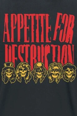 "Appetite For Destruction Faces" T-Shirt Black By Guns N' Roses -Fashionable Men's Clothing Store 540505d