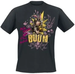 "3 - Tiny Tina - Boom!" T-Shirt Black By Borderlands