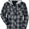 "Lumber Jacket With Hood" Between-seasons Jacket Black-grey By RED By EMP -Fashionable Men's Clothing Store 542601a