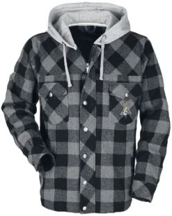 "Lumber Jacket With Hood" Between-seasons Jacket Black-grey By RED By EMP