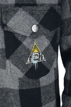 "Lumber Jacket With Hood" Between-seasons Jacket Black-grey By RED By EMP -Fashionable Men's Clothing Store 542601d