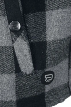 "Lumber Jacket With Hood" Between-seasons Jacket Black-grey By RED By EMP -Fashionable Men's Clothing Store 542601d2