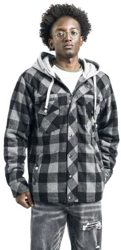 "Lumber Jacket With Hood" Between-seasons Jacket Black-grey By RED By EMP -Fashionable Men's Clothing Store 542601wa