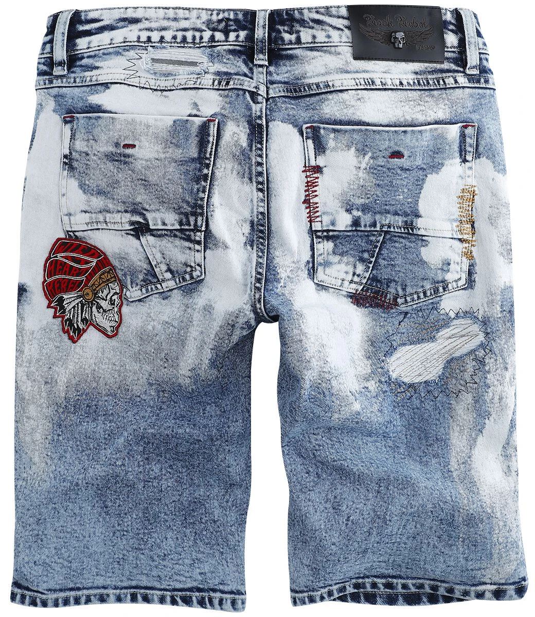 "Shorts With Bold Wash" Shorts Blue By Rock Rebel By EMP 4 "Shorts With Bold Wash" Shorts Blue By Rock Rebel By EMP - Image 2