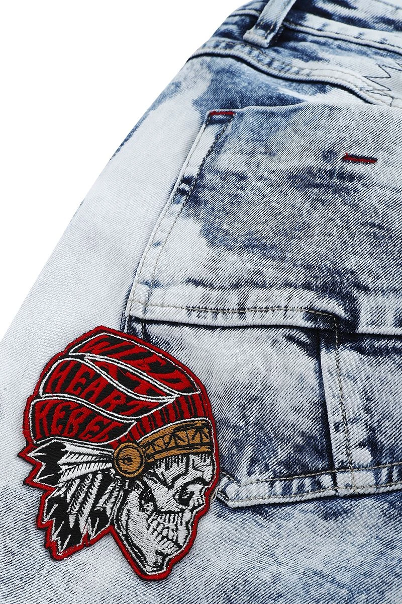 "Shorts With Bold Wash" Shorts Blue By Rock Rebel By EMP 5 "Shorts With Bold Wash" Shorts Blue By Rock Rebel By EMP - Image 3