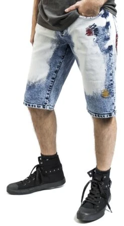 "Shorts With Bold Wash" Shorts Blue By Rock Rebel By EMP 13 "Shorts With Bold Wash" Shorts Blue By Rock Rebel By EMP -Fashionable Men's Clothing Store 549055wa