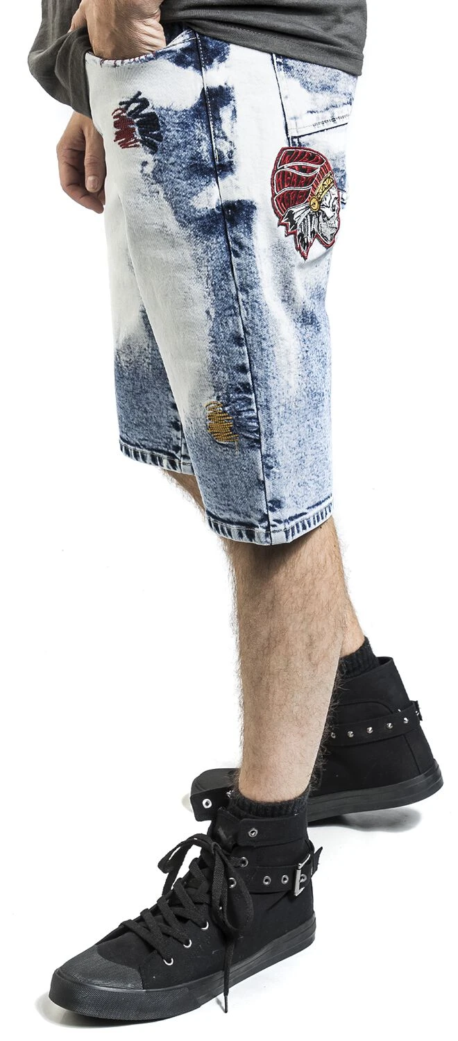 "Shorts With Bold Wash" Shorts Blue By Rock Rebel By EMP 8 "Shorts With Bold Wash" Shorts Blue By Rock Rebel By EMP - Image 6