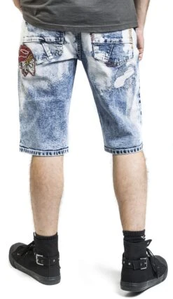 "Shorts With Bold Wash" Shorts Blue By Rock Rebel By EMP 15 "Shorts With Bold Wash" Shorts Blue By Rock Rebel By EMP -Fashionable Men's Clothing Store 549055wb