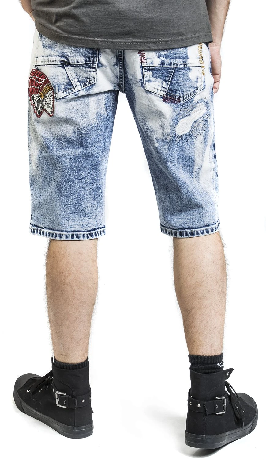 "Shorts With Bold Wash" Shorts Blue By Rock Rebel By EMP 9 "Shorts With Bold Wash" Shorts Blue By Rock Rebel By EMP - Image 7