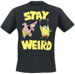 "Stay Weird" T-Shirt Black By SpongeBob SquarePants