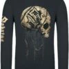 "Barbed Wire Skull" Long-sleeve Shirt Black By Sabaton -Fashionable Men's Clothing Store 556043a