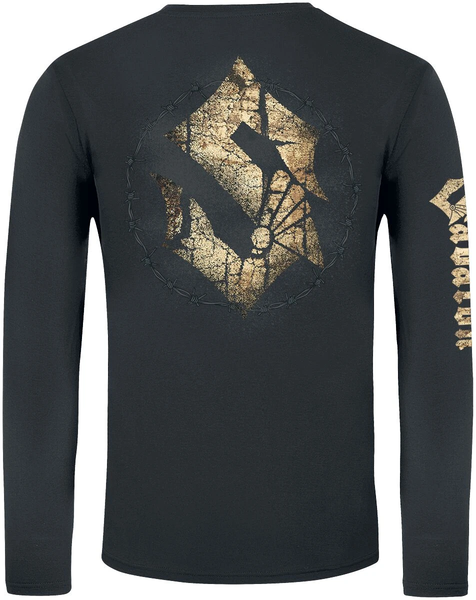 "Barbed Wire Skull" Long-sleeve Shirt Black By Sabaton 4 "Barbed Wire Skull" Long-sleeve Shirt Black By Sabaton - Image 2